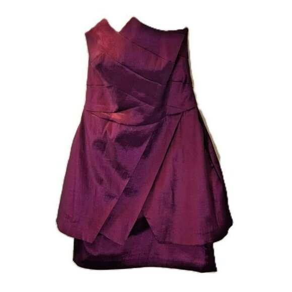Jessica McClintock 4P Fuchsia Short Cocktail Prom Wedding Guest Dress Poly Blend - Picture 2 of 7